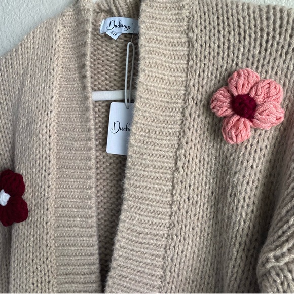 Anthropologie Beige and Pink Floral Cardigan - Picture 9 of 12